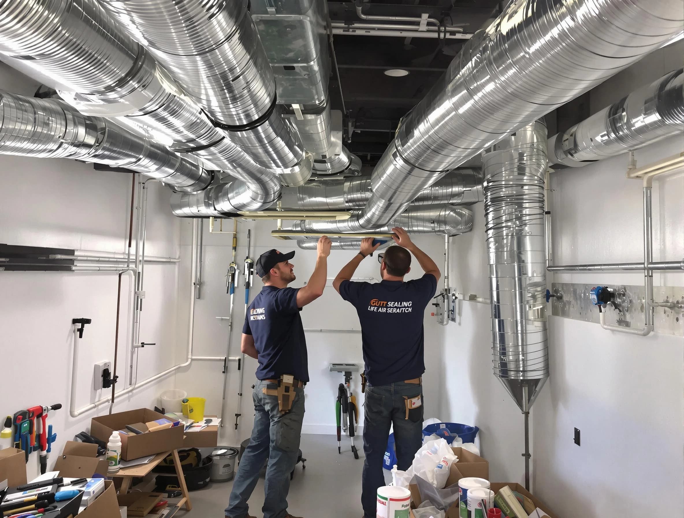 Palmetto Air Duct Cleaning technician applying professional duct sealing solutions in Palmetto