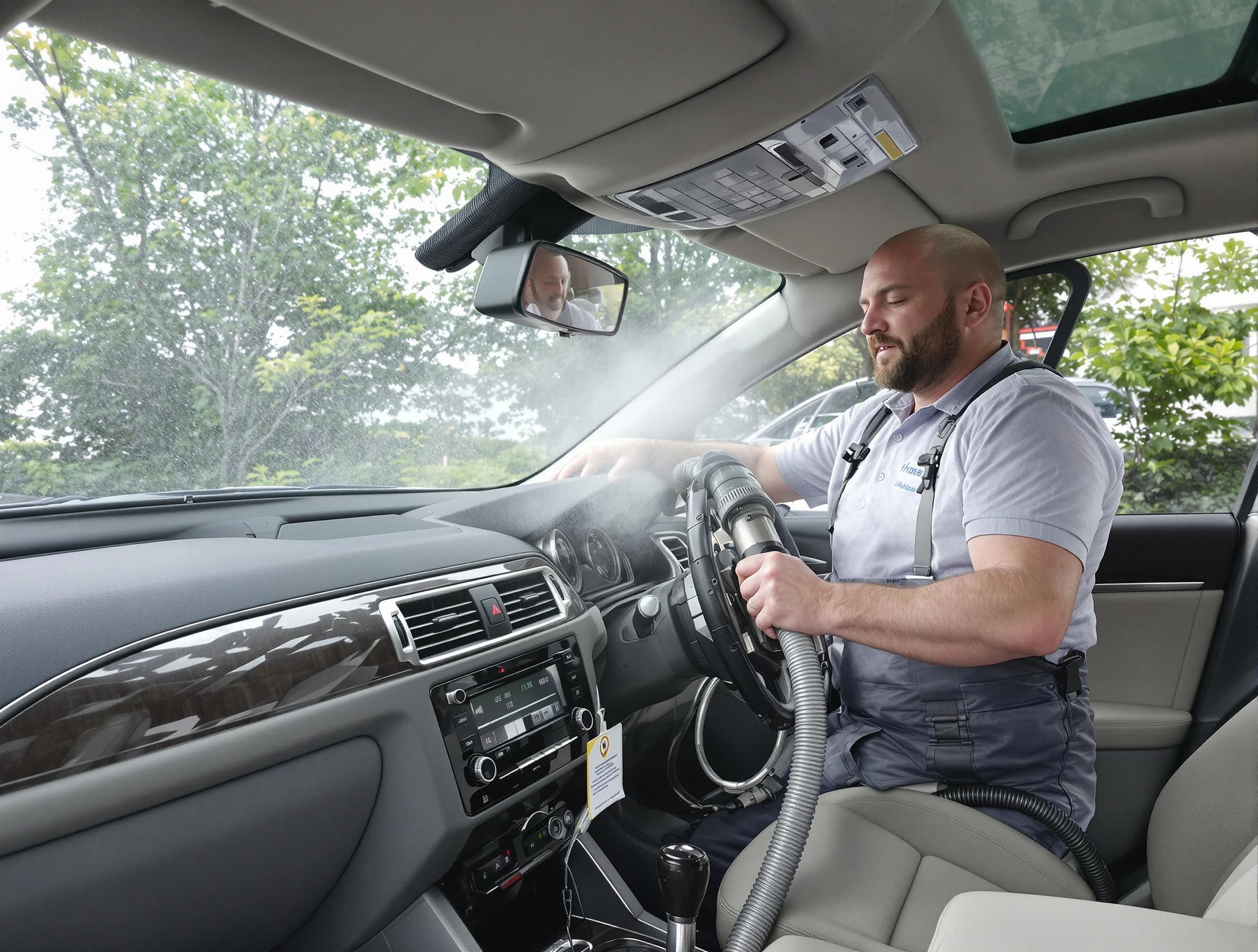 Palmetto Air Duct Cleaning specialist performing professional car duct cleaning in Palmetto