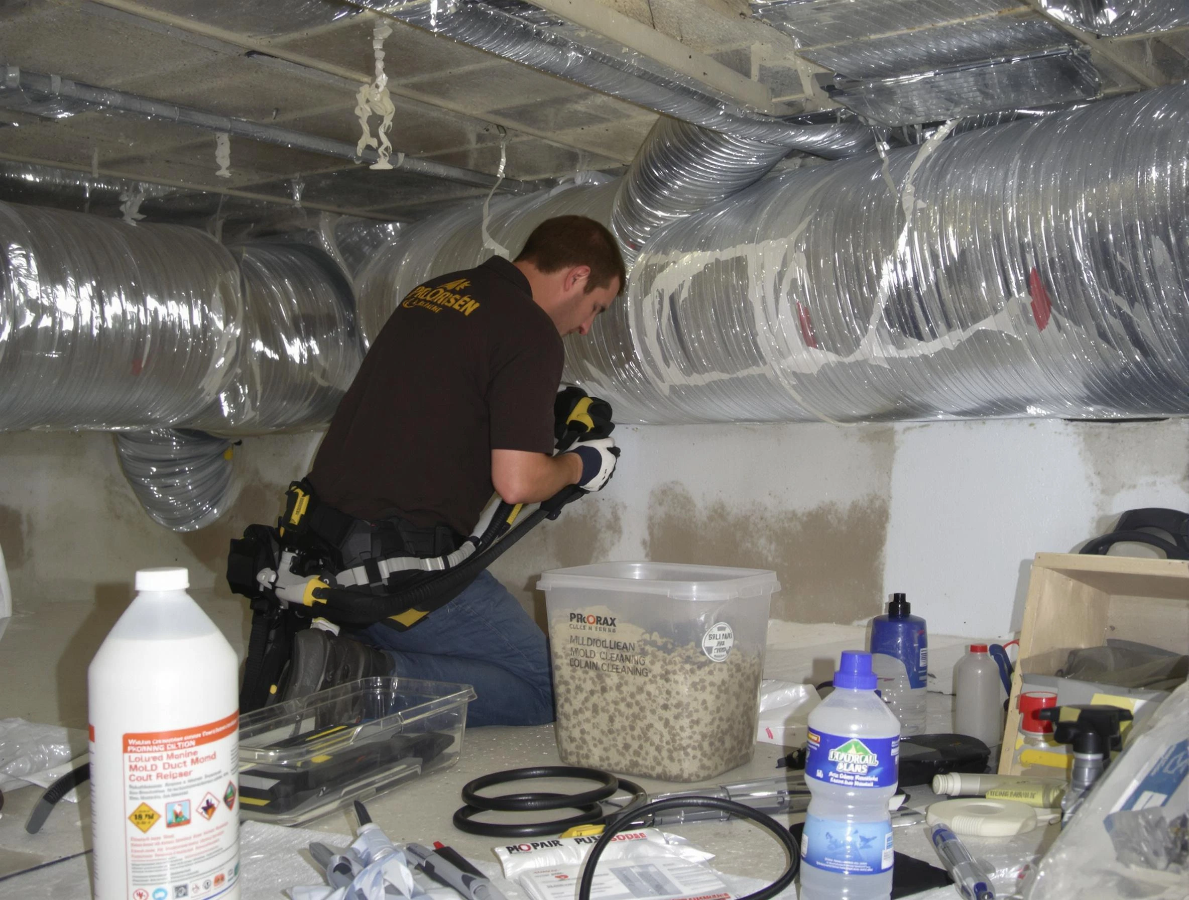 Palmetto Air Duct Cleaning specialist performing professional mold removal from air ducts in Palmetto