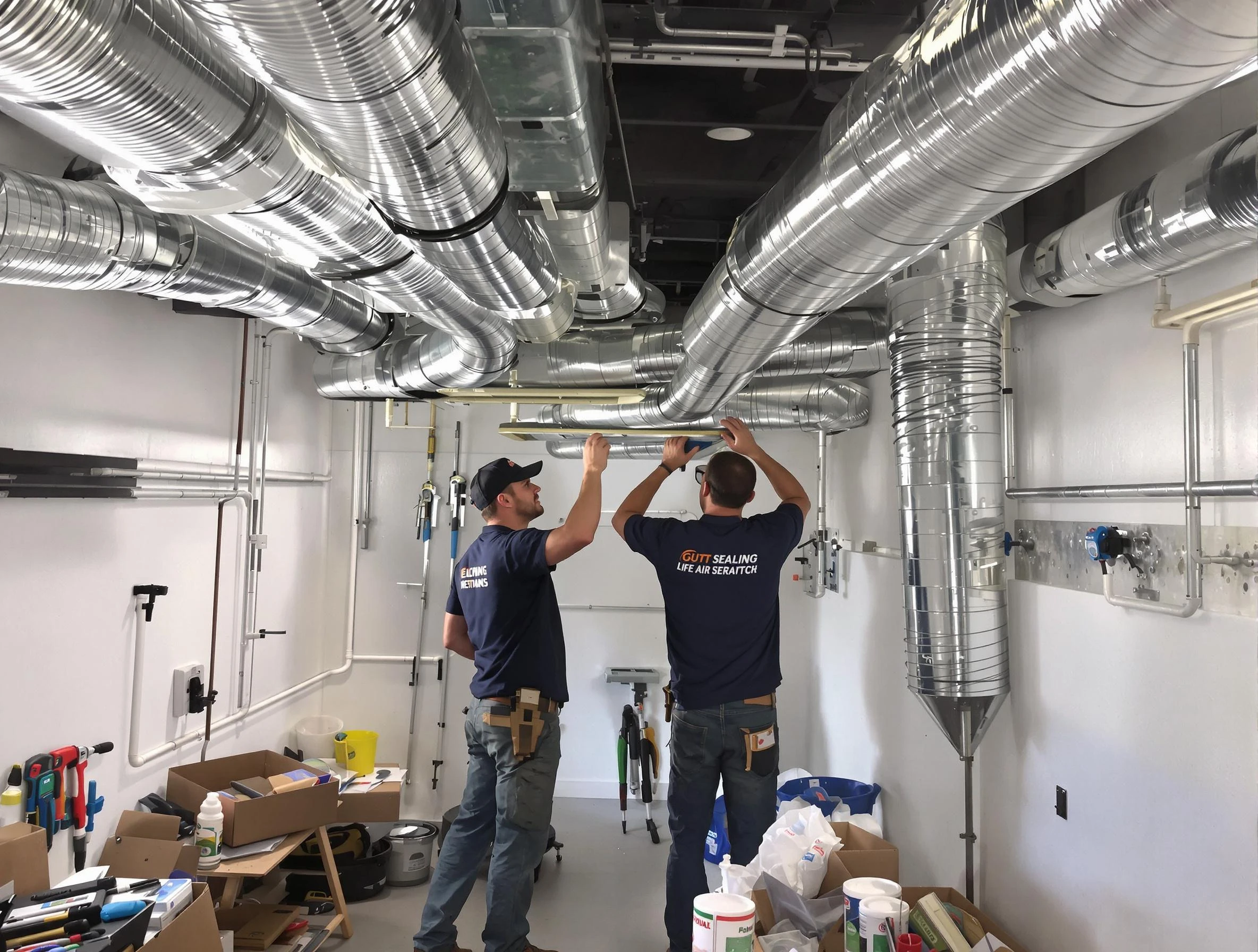 Palmetto Air Duct Cleaning technician applying professional duct sealing solutions in Palmetto