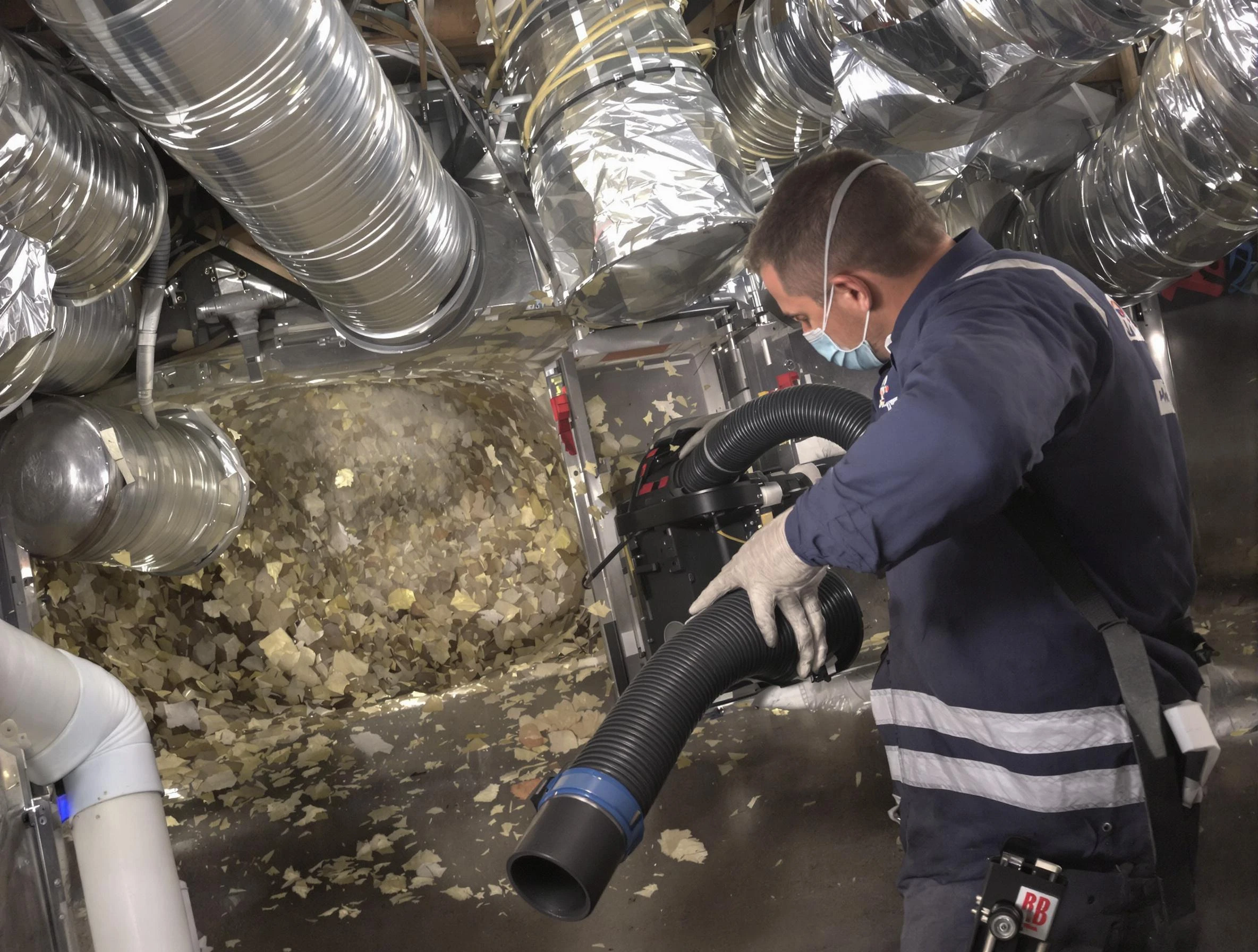 Palmetto Air Duct Cleaning specialist operating negative pressure cleaning equipment for thorough duct maintenance in Palmetto